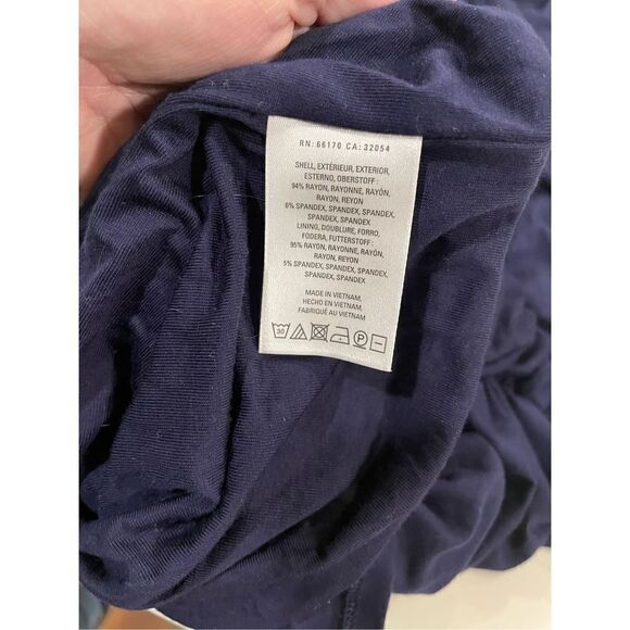 Moulinette Soeurs by ANTHROPOLOGIE Jersey Cinched MIDI Navy Dress NWT Sz XS - Picture 5 of 7